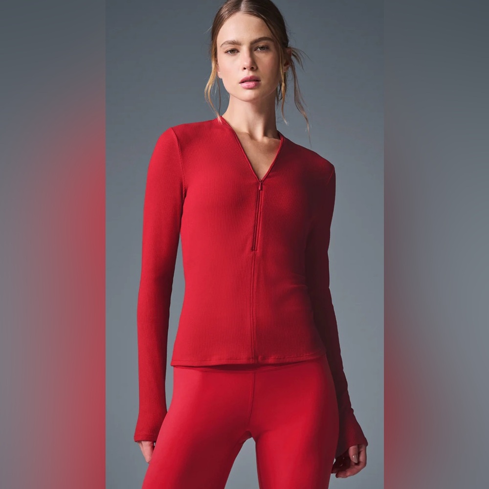 alo yoga Vibrant Red Long Sleeve Top